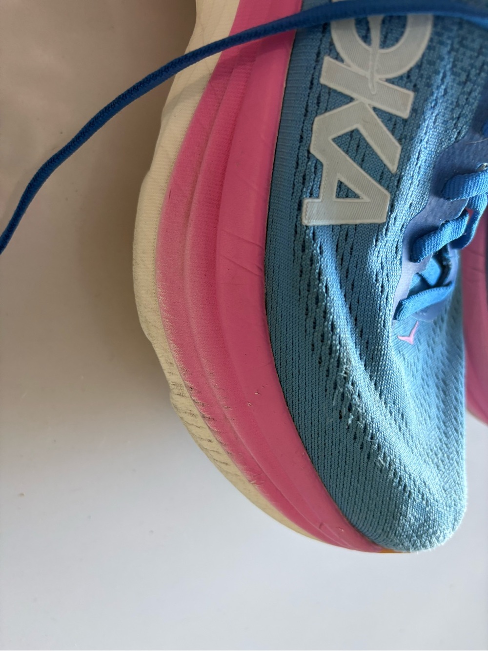 Hoka Blue Pink White Women's Athletic Running Shoes - Picture 8 of 10